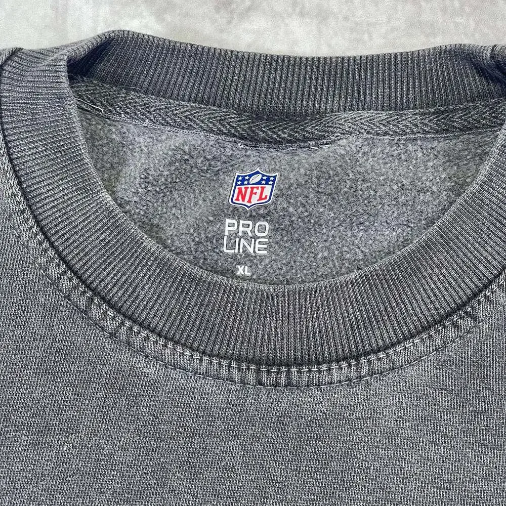 NFL Pro Line New York Jets Gray Crewneck Sweatshirt XL Vintage Wash